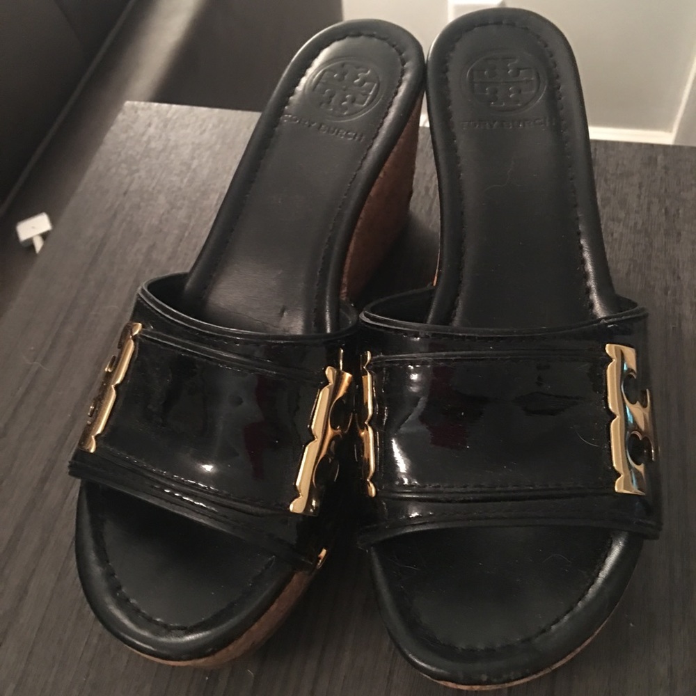 Tory Burch wedge sandals.